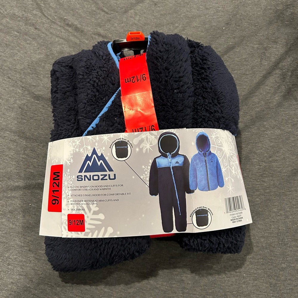 NWT blue jacket and snowsuit baby size 9-12 months